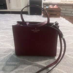 Kate Spade Purse - Burgundy with gold fasteners